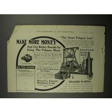 1911 Waterloo Cement Machinery Corp. Polygon Mixer Ad - Make Money