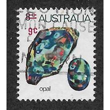 AUS 1974 9c ON 8c 'GEMSTONES - OPAL' FINE USED (EBID52-065)