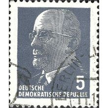 DDR, Walter Ernst Paul Ulbricht, 2nd president, green 1961, 10pf