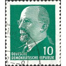 DDR, Walter Ernst Paul Ulbricht, 2nd president, crimson-violet 1961, 15pf