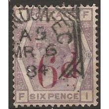 1883 SG162 6d on 6d Lilac London HEX Cancel Fine Used “FI” ...