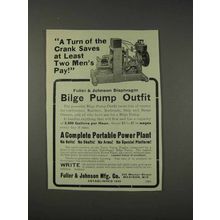 1910 Fuller & Johnson Diaphragm Bilge Pump Outfit Ad