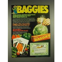 1980 Twist Tie Baggies Storage Ad - Home Vegetables