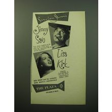 1950 The Plaza Hotel Ad - Jimmy Savo and Lisa Kirk - Persian Room