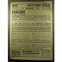 1959 Swissair Airlines Ad - Big (like large) Autumn sale