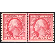 453, Mint VLH (Looks NH) 2¢ XF/Sup Coil Line Pair - PFC Certified * Stuart Katz