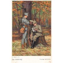 German Military Postman Delivering WW1 Letters To Army Feldpost Postcard