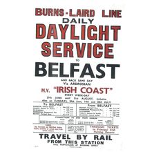 UK RAIL ADVERISING DAILY FERRY SERVICE TO BELFAST CARD NO 10660999
