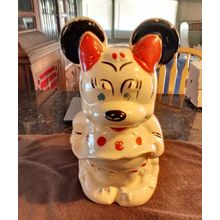 Vintage Cookie Jar Walt Disney Mickey & Minnie Mouse Turnabout 13" Tall 1940/50s