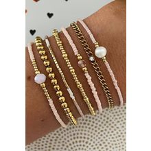 Gold Simple Beaded Multi Layer Bracelet
