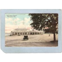 MN Minneapolis Postcard Lake Harriet Pavilion w/Old Cars spare_box1~245