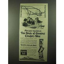 1922 Burlington Route Railroad Ad - Greatest Comfort