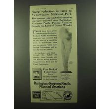 1922 Burlington Route Railroad Ad - Yellowstone Park