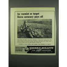 1953 Sierra Bullets Ad - For Varmint or Target