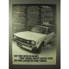 1976 Subaru Car Ad - Most Effected by Inflation, Tires