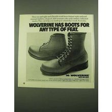 1976 Wolverine Boots Ad - Any Type of Feat