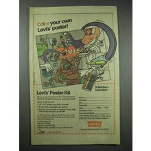 1985 Levi's Jeans Ad - Color Your Own Poster