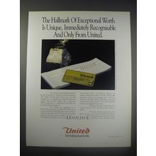 1990 United Bank Ad - The hallmark of exceptional worth is unique