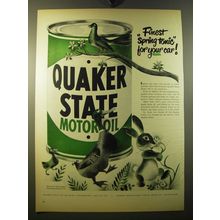 1950 Quaker State Motor Oil Ad - Finest spring tonic for your car