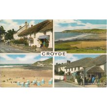 multiview, CROYDE, DEVON used postcard by J. Salmon. 1975 postmark =