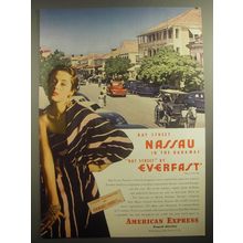1950 American Express Travel Service Ad - Bay Street Nassau in the Bahamas