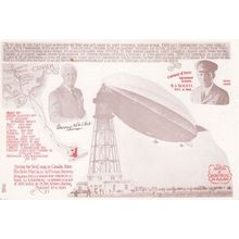 R100 Plane Flight Squadron Leader Canada Map Airship Postcard