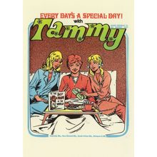 In Bed With Mum on Mothers Day Tammy 1970s Girls Comic Postcard