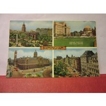multiview, BIRMINGHAM, WARWICKSHIRE used vintage postcard. =