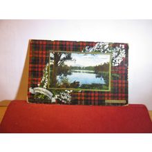 LUSS STRAITS, LOCH LOMOND. SCOTLAND used antique postcard Macdonald tartan =