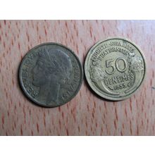 France Republic 1933 50 Centimes Coin