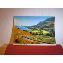 ULLSWATER from HALLIN FELL, CUMBRIA used postcard. by Jonh Hinde 1980 pm =