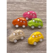 17mm x 11mm Plastic Mixed Colour Shank Car Buttons Sewing Knitting Cardigans