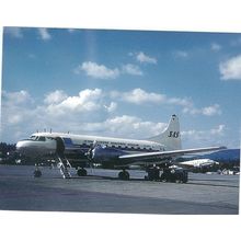 CONVAIR 440 AIRCRAFT S.A.S. AT OLSLO AIRPORT CARD NO W 118 PUBL 2008