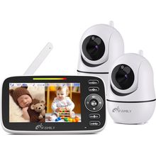 Ifamily Split Screen Baby Monitor, Large Display Video Baby Monitor with 2 Camer