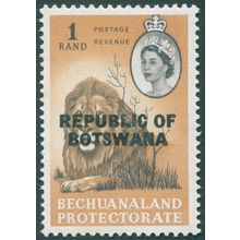 Botswana 1966 1r black & cinnamon SG218 MNH