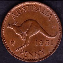 1951 Australia 1 Penny Coin