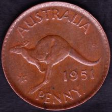 1951 Y. Australia 1 Penny Coin