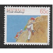AUS 1989 65c 'SPORTS - ROCKCLIMBING' ( PERF 13.5) FINE USED (EBID67-303)