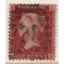 Sg43 1d red plate 202 fine used " E B " (REDS)