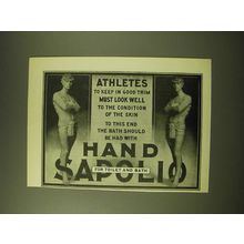 1902 Hand Sapolio Soap Ad - Athletes to keep in good trim must look well