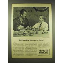 1944 National Dairy Ad - Good Soldiers Clean Plates