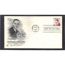 FDC Art Craft 1860 20c Ralph Bunche (Cachet-U/A) CV00193