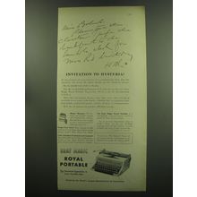 1949 Royal Portable Typewriter Ad - Invitation to Hysteria