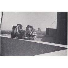 Antique Binoculars On Chinese Shanghai Rooftop Photo Postcard