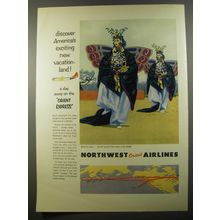 1954 Northwest Orient Airlines Ad - America's exciting new Vacationland