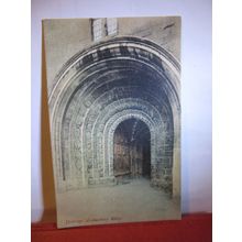 DOORWAY, MALMESBURY ABBEY, WILTSHIRE unused antique postcard by James & Son =