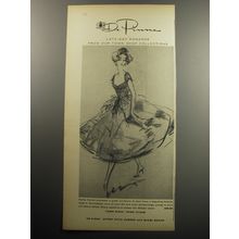 1957 De Pinna Dress by Mollie Parnis Ad - Late-day romance from our town shop