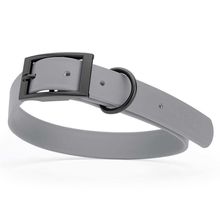 Dog Pet Waterproof Collar - W1" x L22"-25" - Battleship Gray