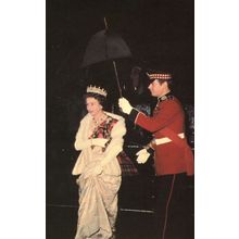 Queen Elizabeth II Chauffeur Umbrella in 1972 Holyrood Postcard