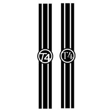 2 X T4 CAMPER DECAL BONNET STRIPES 2 DESIGNS MANY COLOURS